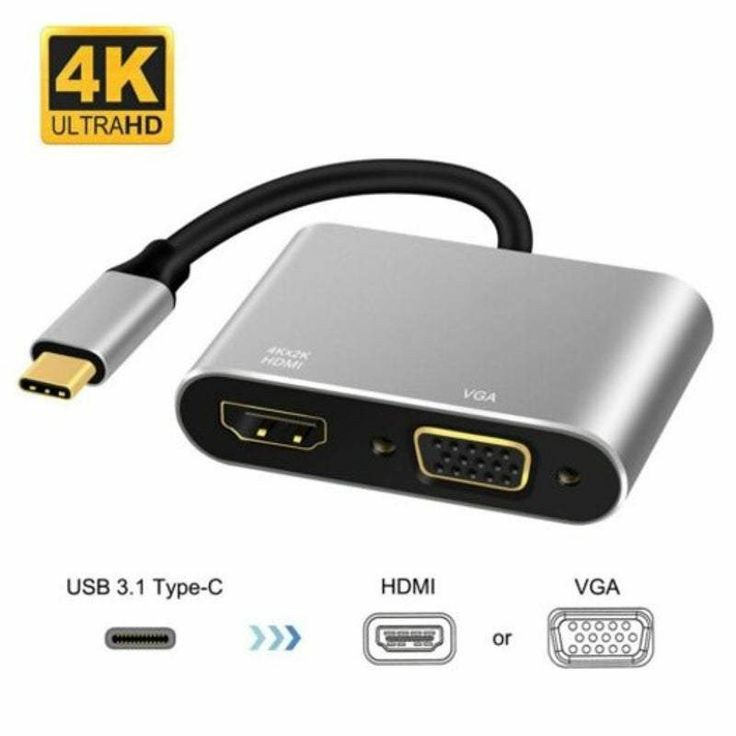 محول USB TYPE C TO VGA&HDMI